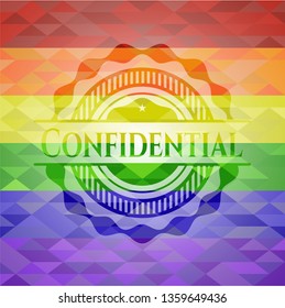 Confidential lgbt colors emblem 