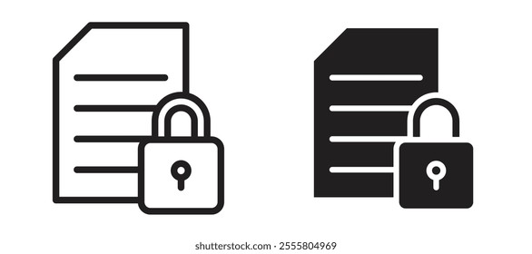 Confidential liner icon vector set.