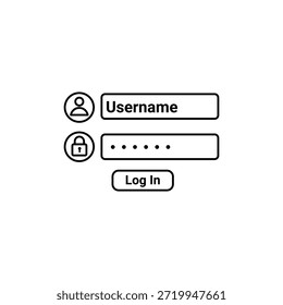 Vector de ilustración de pantalla de Inicio de sesión confidencial para un diseño de autenticación de acceso seguro
