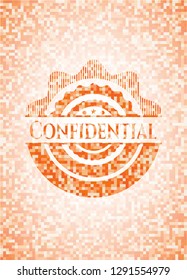 Confidential orange mosaic emblem