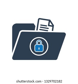 confidential project ,business concept security icon and symbol, Unsecured File  Icon, Document Protection Icon