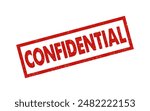 Confidential red ink rubber stamp sign symbol grunge effect vector illustration design confidential case investigation tampon classified private secret information
