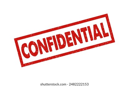 Confidential red ink rubber stamp sign symbol grunge effect vector illustration design confidential case investigation tampon classified private secret information