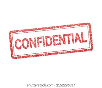 Confidential red stamp for banner design. Isolated background. Sign forbidden. Vector file.