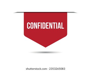 ilustración de banner de vector rojo confidencial aislado en fondo blanco