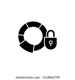 Confidential reports black icon concept. Confidential reports flat  vector symbol, sign, illustration.