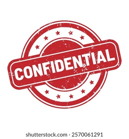 Confidential round stamp icon grunge distressed style