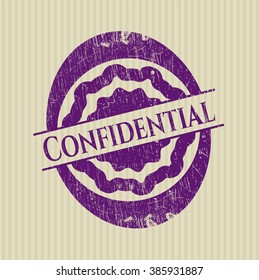 Confidential rubber grunge stamp