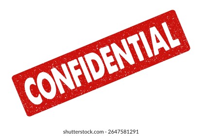 Confidential rubber stamp grunge red ink grainy effect vector illustration case investigation tampon classified private secret information