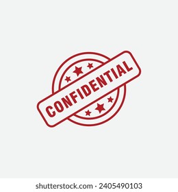 Confidential rubber stamp icon flat design logo template