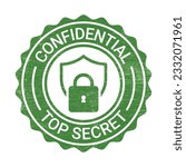 Confidential Rubber Stamp, Confidential Seal, Confidential Badge, Top Secret Vector, Confidential Icon, Vector Illustration With Grunge Texture