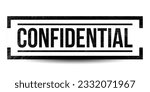 Confidential Rubber Stamp, Confidential Seal, Confidential Badge, Top Secret Vector, Confidential Icon, Vector Illustration With Grunge Texture
