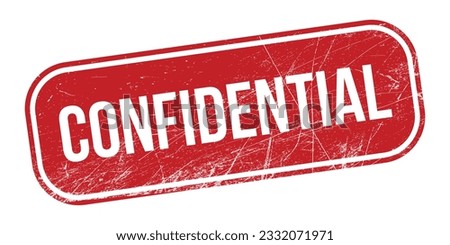 Confidential Rubber Stamp, Confidential Seal, Confidential Badge, Top Secret Vector, Confidential Icon, Vector Illustration With Grunge Texture