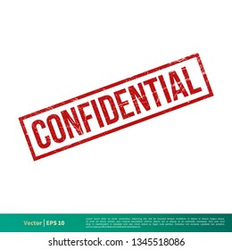Confidential Seal Emblem. Grunge Banner Vector Template Illustration Design. Vector EPS 10.