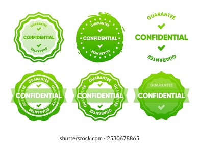 Confidential Secure Guarantee stamps. Badge or stamp for commerce website. Vector illustration.