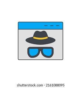 Confidential security system icon in color, isolated on white background 