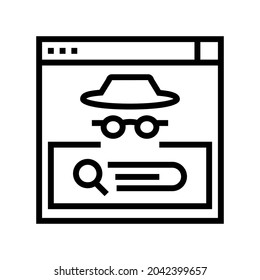 vector de icono de línea de sistema de seguridad confidencial. signo confidencial del sistema de seguridad. símbolo de contorno aislado ilustración negra