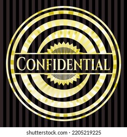 Confidential shiny emblem. Vector Illustration. Detailed. 