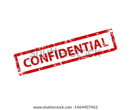 Confidential sign sticker. Stamp vector texture