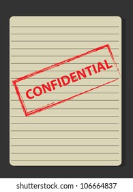 Confidential stamp on old paper,Vector