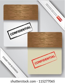 Confidential stamp on old paper,Vector