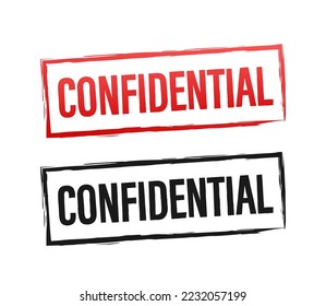 Sello confidencial sobre fondo blanco. Ilustración de material vectorial