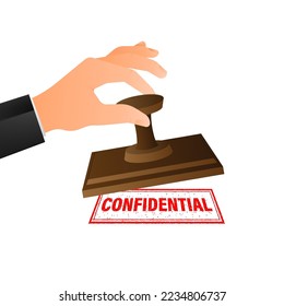 Confidential stamp on white background. Vector background