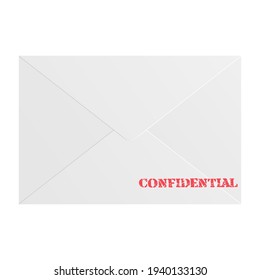 Confidential stamp on white envelope