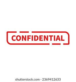 Confidential Stamp In Orange Line Rectangle Shape
