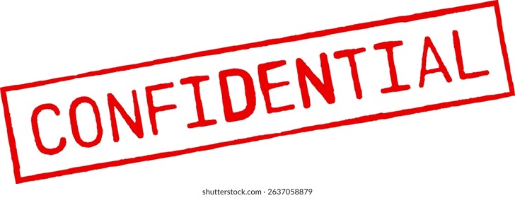 Confidential stamp red colored vector illustration. 