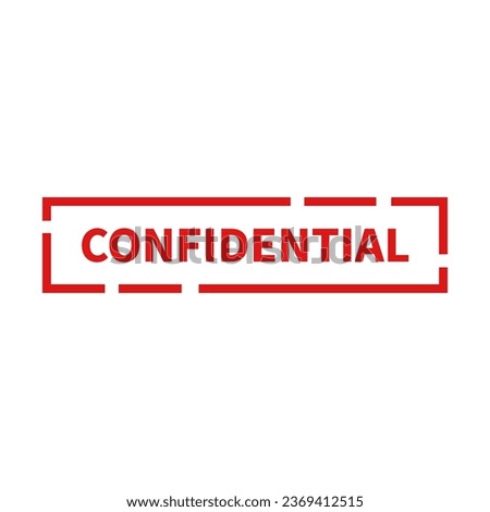 Confidential Stamp In Red Line Rectangle Shape
