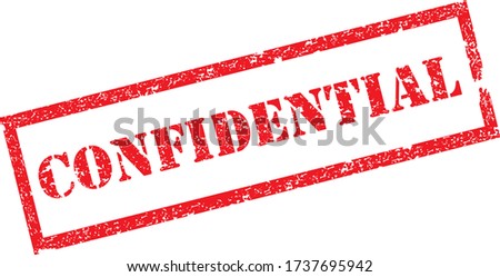 Confidential Stamp. Red Text Rubber Stamp Ink - Vector.