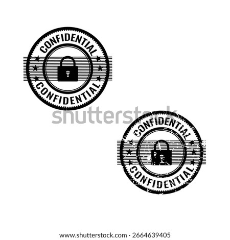 Confidential stamp Set. Includes a grunge rubber office stamp and a clean, solid version. Perfect for business, documents, and creative projects. Vector EPS file.