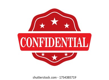 Confidential stamp vector. Confidential badge concept isolated on white background