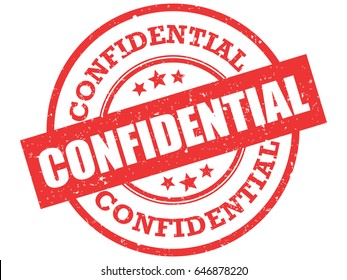 Confidential Stamp Vector. Confidentiality Grunge Rubber Stamp On White Background.