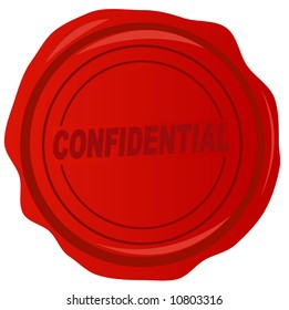 confidential stamped on red wax stamp - vector