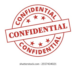 Confidential textured round stamp red ink vector format scalable