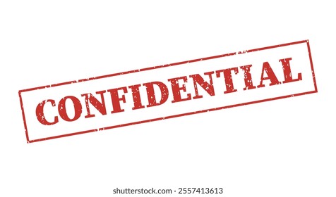 Confidential textured stamp red ink vector format scalable vintage