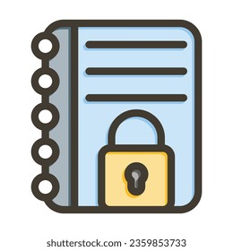 Icono De Colores Relleno De Línea Espesa De Vector Confidencial Para Uso Personal Y Comercial.
