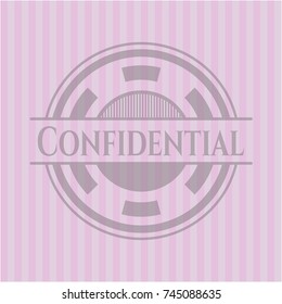 Confidential vintage pink emblem