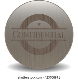 Confidential vintage wood emblem