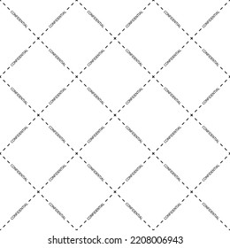 Confidential watermark seamless pattern. Vector illustration.