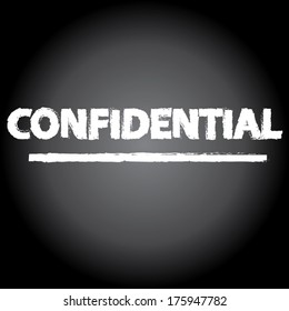 confidential words on chalkboard. vector illustration