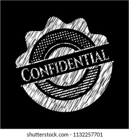 Confidential written with chalkboard texture