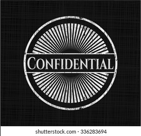 Confidential written with chalkboard texture
