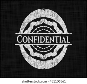 Confidential written with chalkboard texture