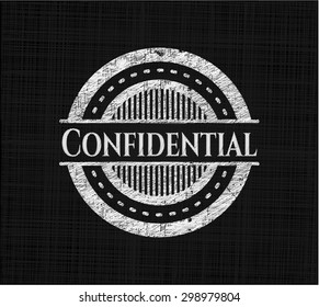 Confidential written on a blackboard 