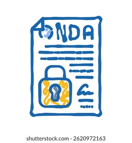 confidentiality agreement corporate law doodle icon sketch vector. confidentiality agreement corporate law sign. isolated symbol illustration