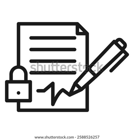 Confidentiality agreement icon Isolated flat vector in outline