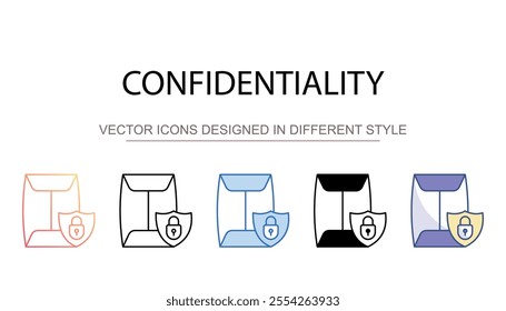 Confidentiality icon design with white background stock illustration